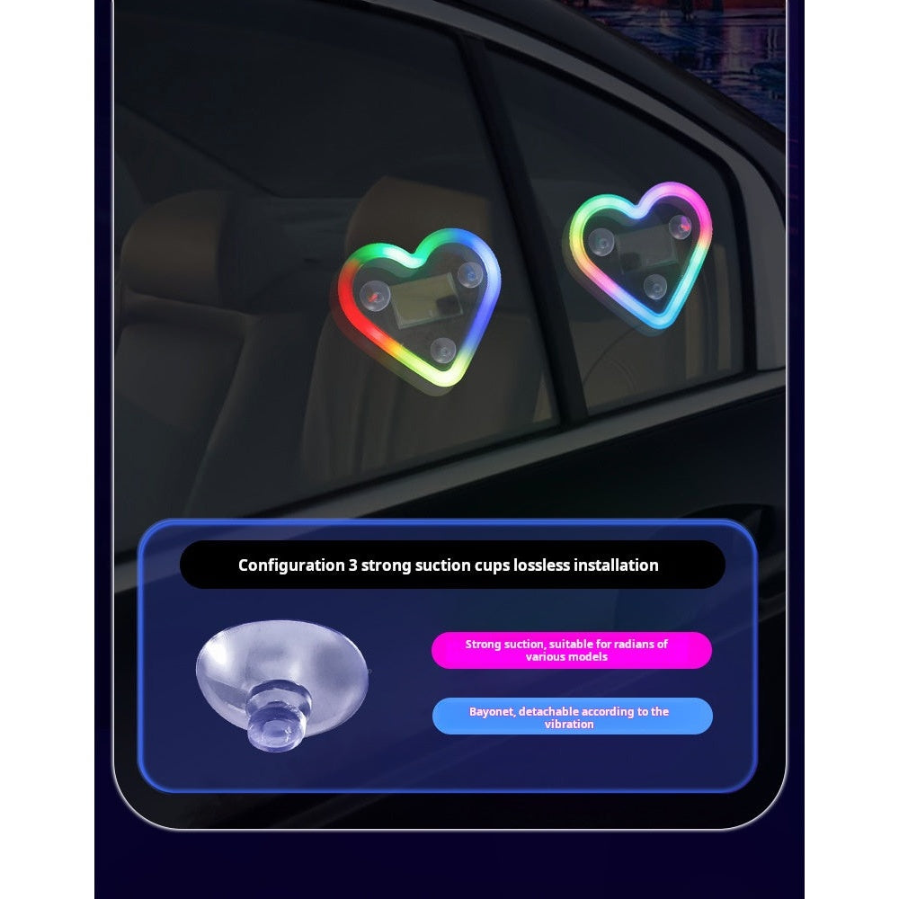 Car Heart LED Light color variants comparison