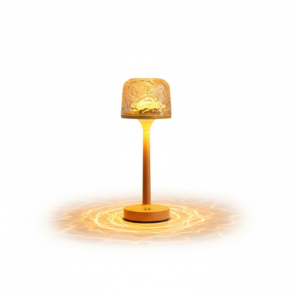 Water ripple night light product shot on white background, clean view for infographic