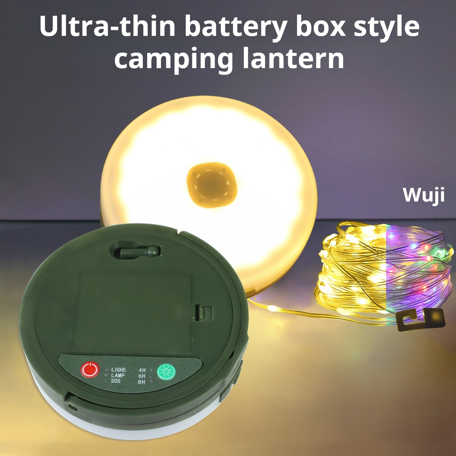 Solar LED camping light string outdoor demonstration