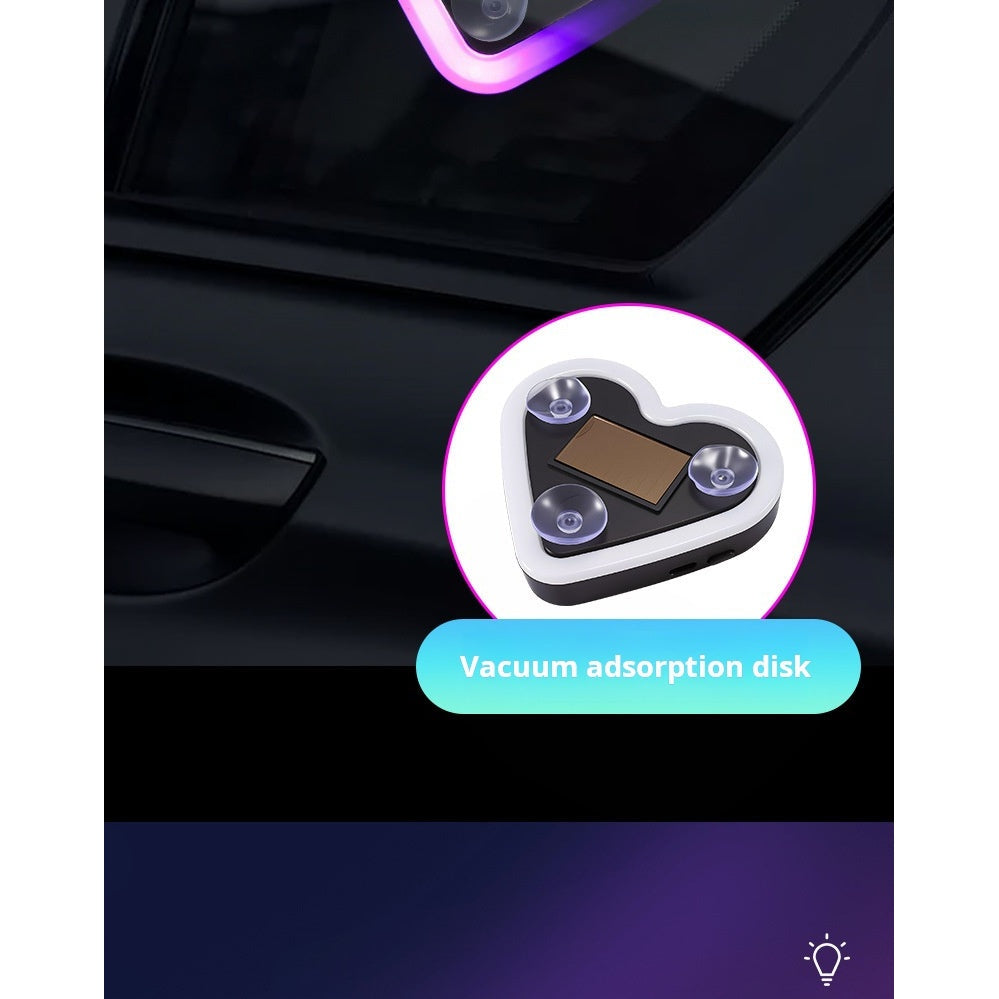 Solar panel charging feature of heart car LED light