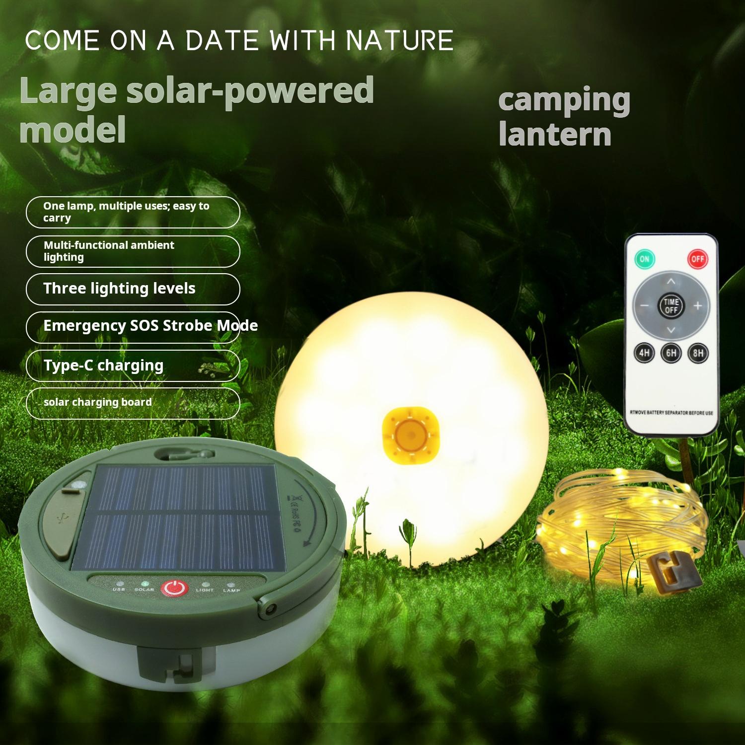 Solar camping light features and product specifications