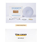 Product contents — night light, USB cable, adhesive pads