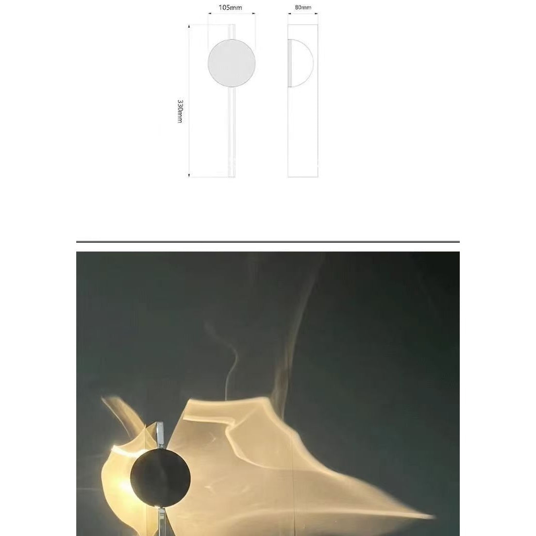 Wave wall lamp features - LED wall light specifications