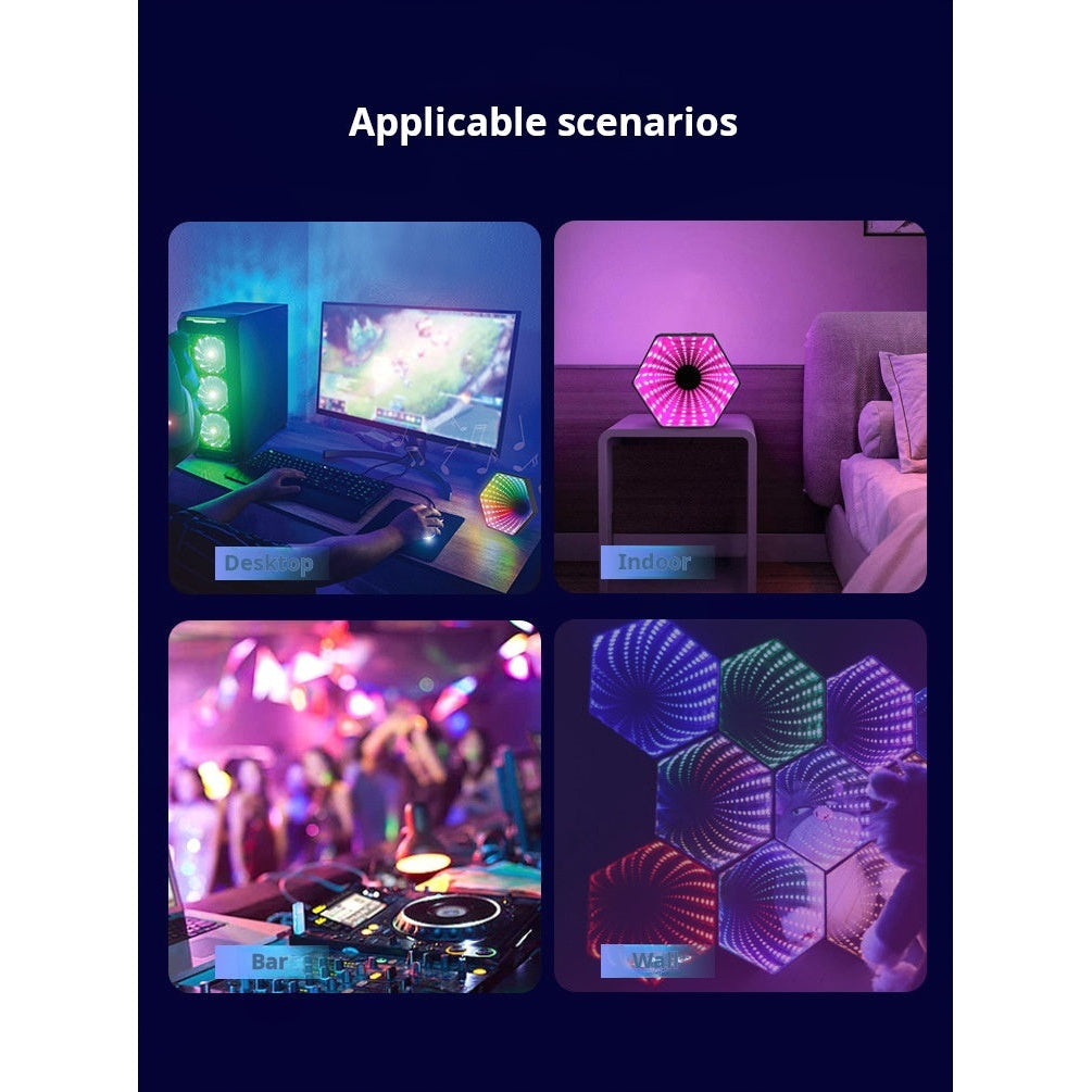 3D Hexagonal Infinity Mirror RGB Gaming Ambient Light - Design Details