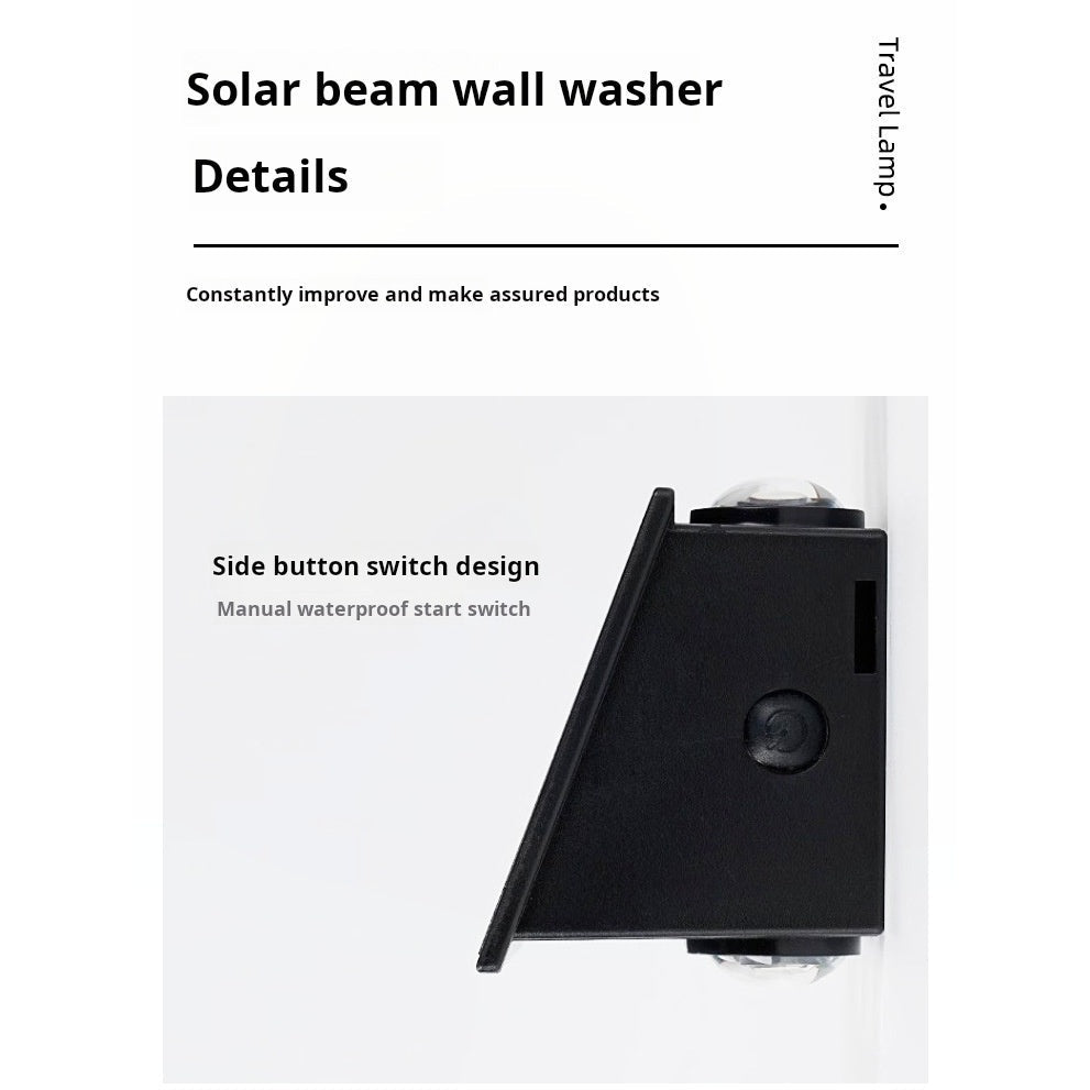 Solar LED Wall Lamp 8-Head 2-Pack | Outdoor Fence Light IP65