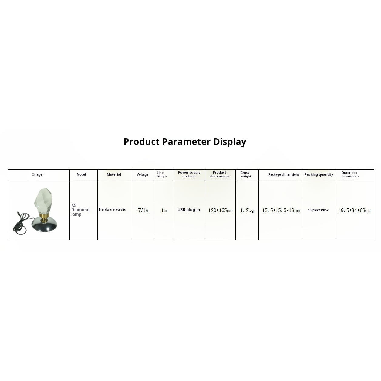 Product Specifications and Dimensions