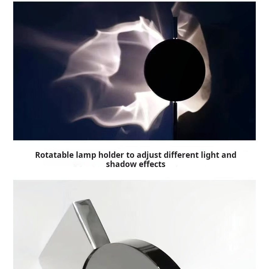 Wave LED wall lamp product detail - stainless steel finish
