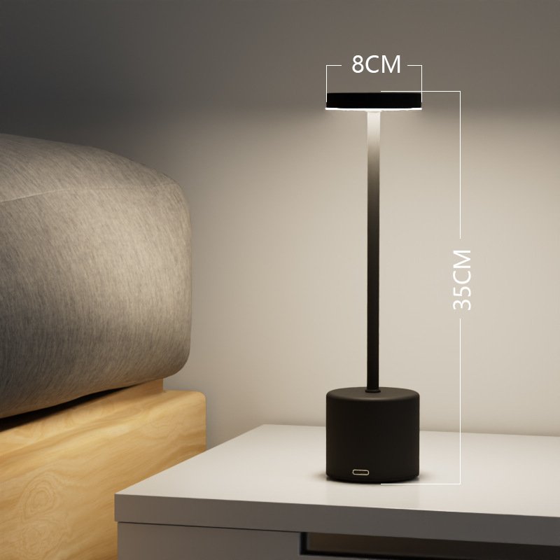 black LED table lamp ambient bedroom lighting