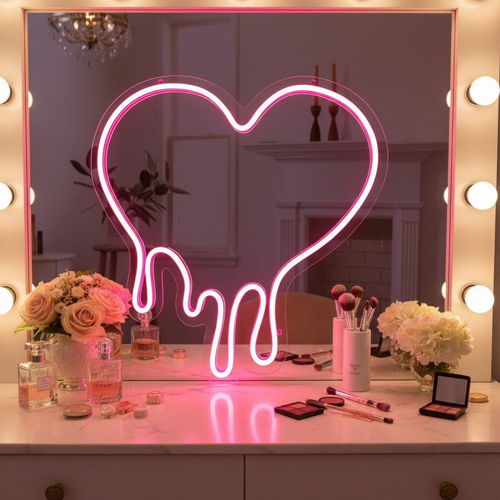 LED Heart Mirror Vanity Dressing Area – LLML002
