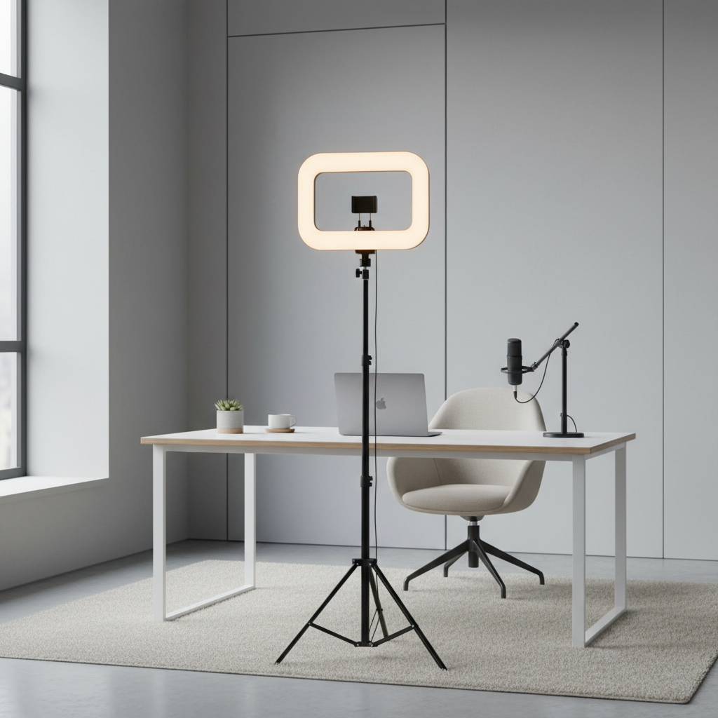 Three-Color White Ring Light - Alternate View
