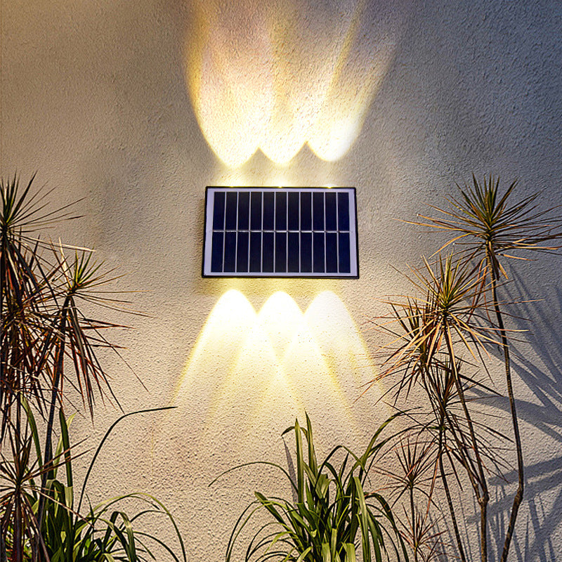 LED Solar Wall Lamp | Cord-Free Outdoor Warm Light, 4–8 Heads