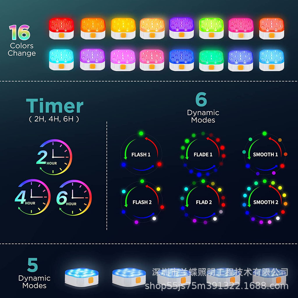 4pack - Rechargeable RGB Pool Lights