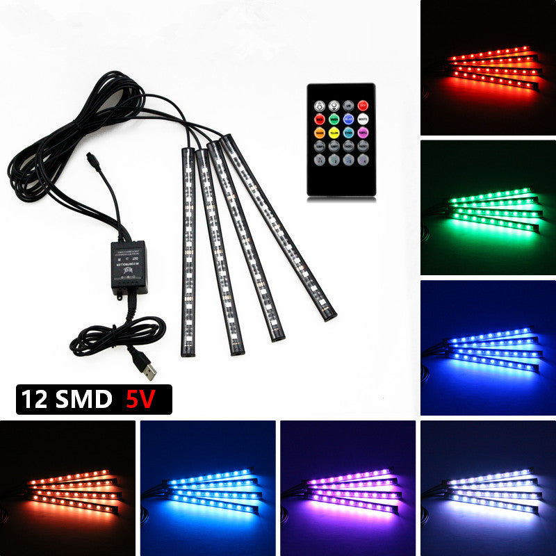 Car Atmosphere Footwell Lights - RGB with Remote & Music Sync