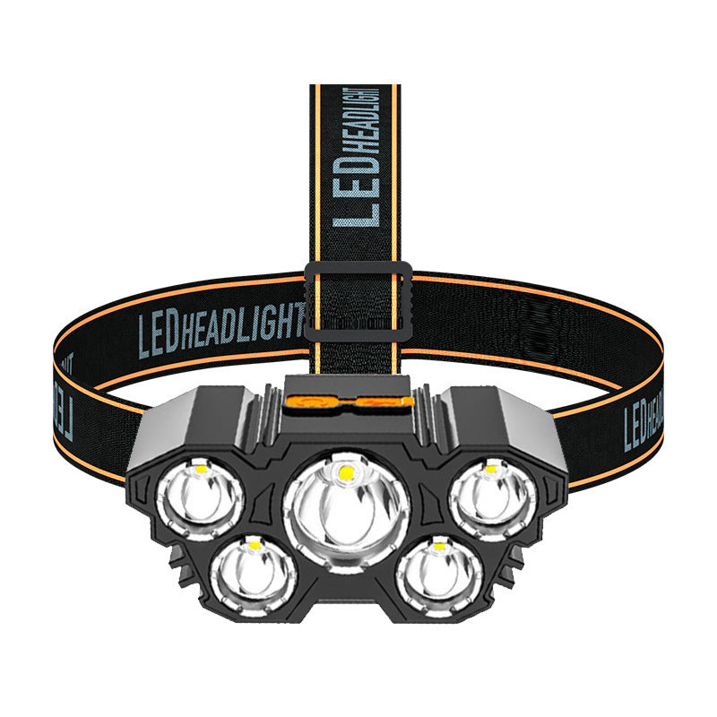5LED USB Rechargeable Waterproof Headlamp