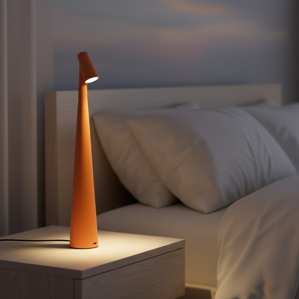 Rechargeable LED Night Light - Orange - Lifestyle Bedroom