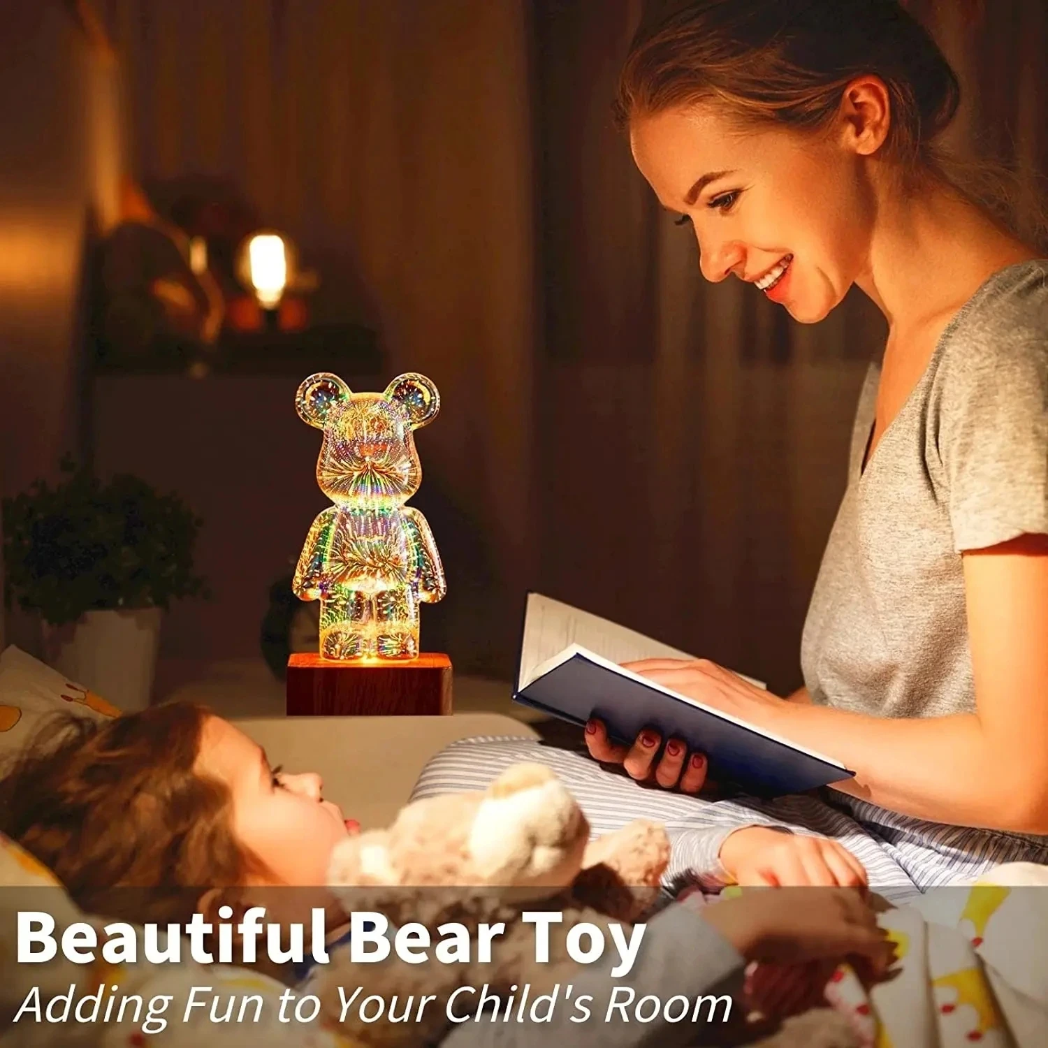 3D Fireworks Bear Lamp