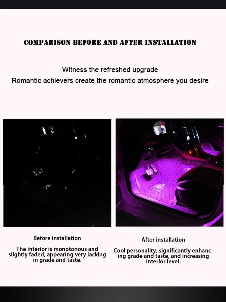 Car Atmosphere Footwell Lights - RGB with Remote & Music Sync