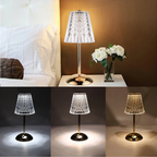 Crystal Small Table Lamp - Rechargeable Touch Night Light