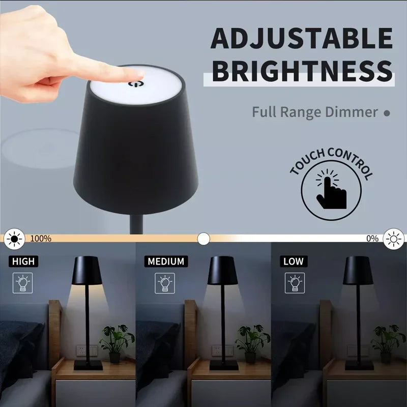 Portable Rechargeable Metal Table Lamp