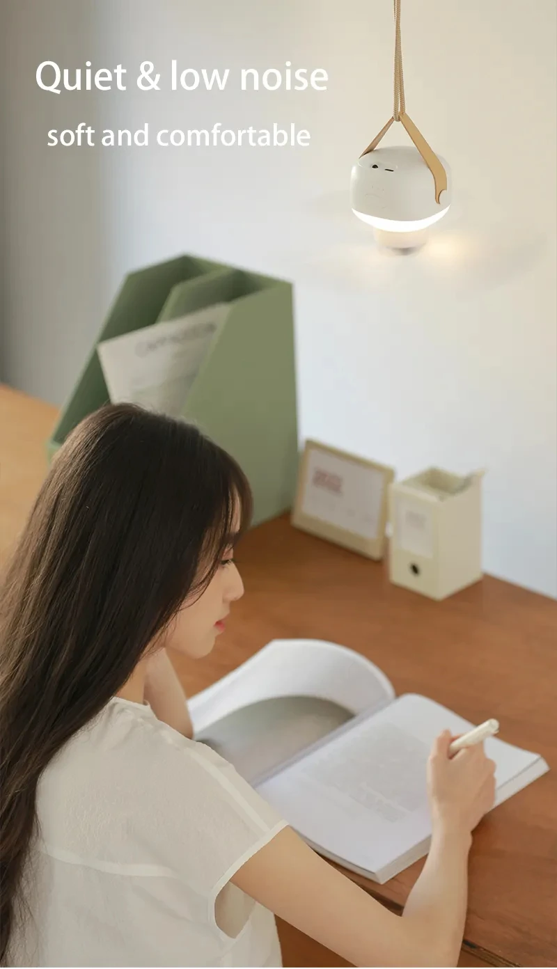 Rechargeable Camping Fan with LED Light & Remote