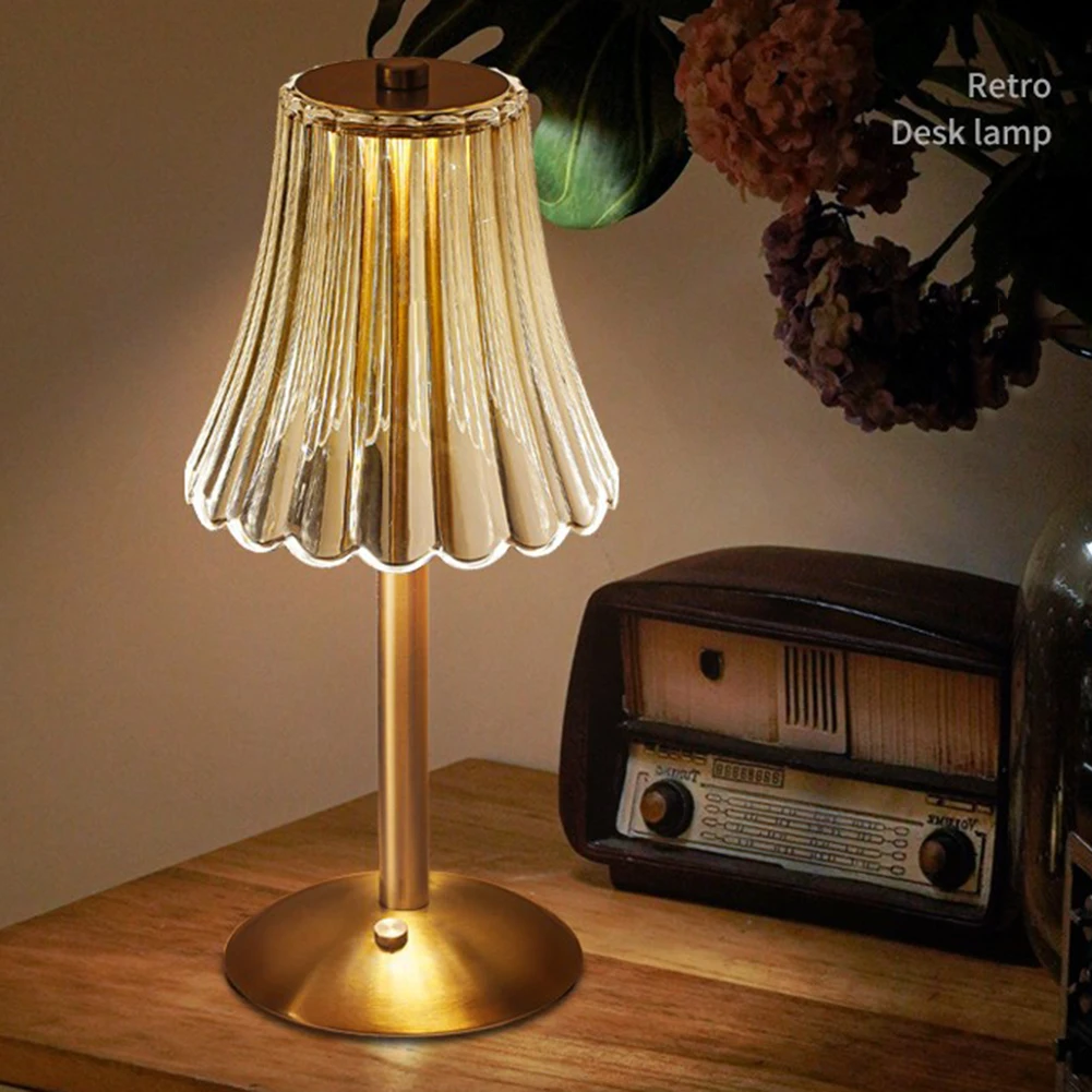 Crystal Small Table Lamp - Rechargeable Touch Night Light