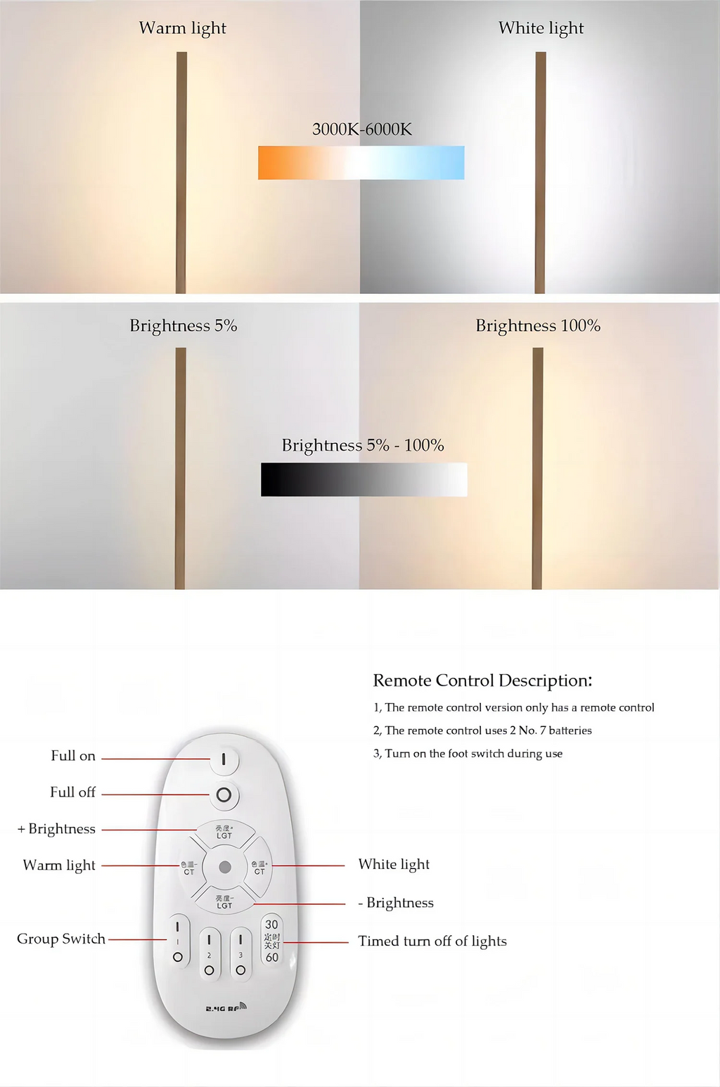 Modern Minimalist Wood Floor Lamp
