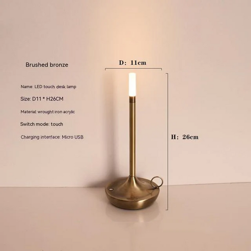 Touch control rechargeable table lamp warm light demonstration