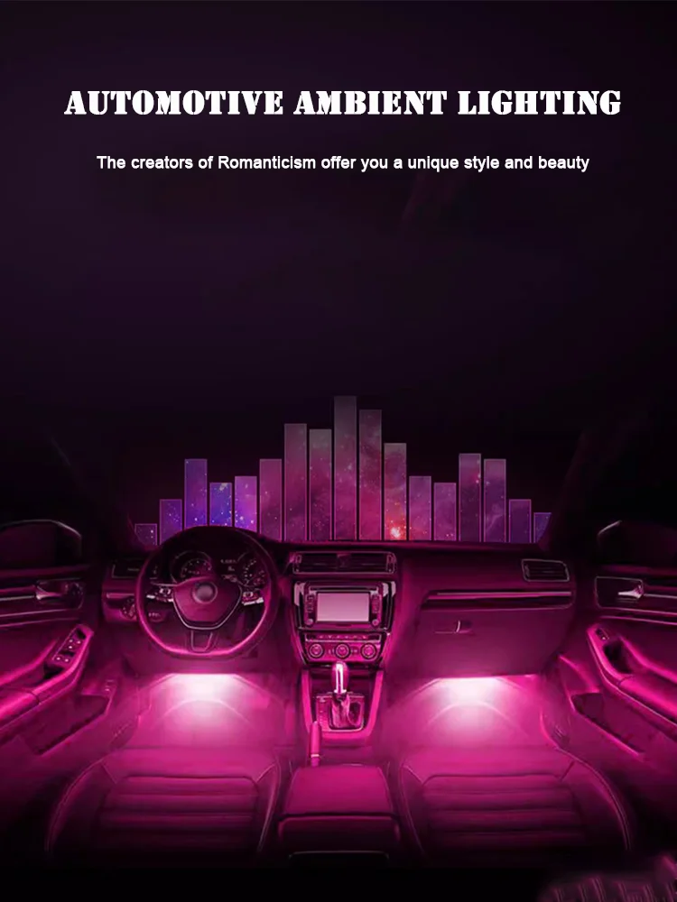 Car Atmosphere Footwell Lights - RGB with Remote & Music Sync
