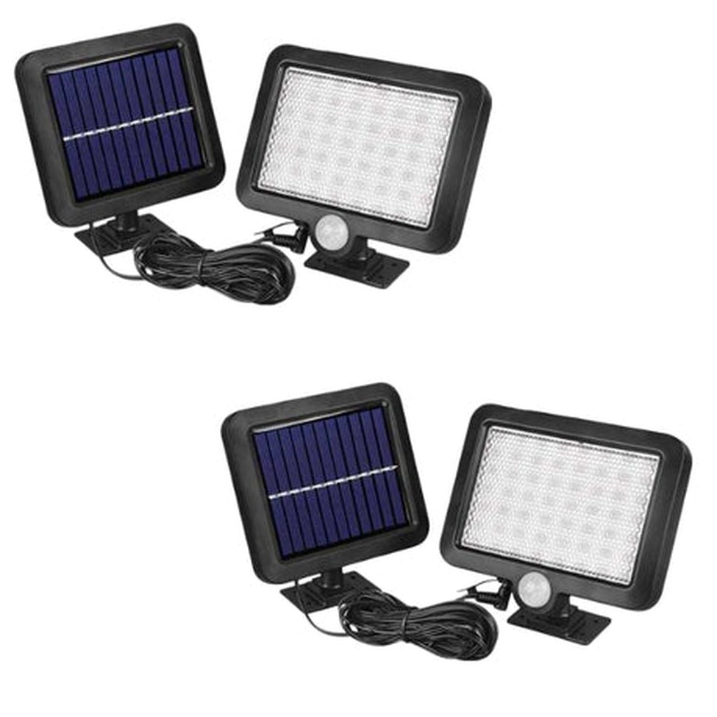 Standard 56LED solar security light 2 pack on white background