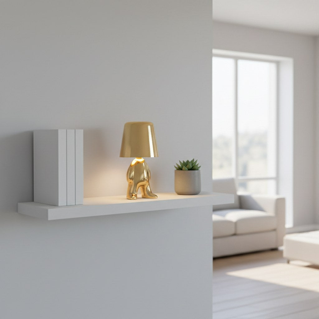 Little Golden Man Decorative Table Lamp | Rechargeable Touch Night Light