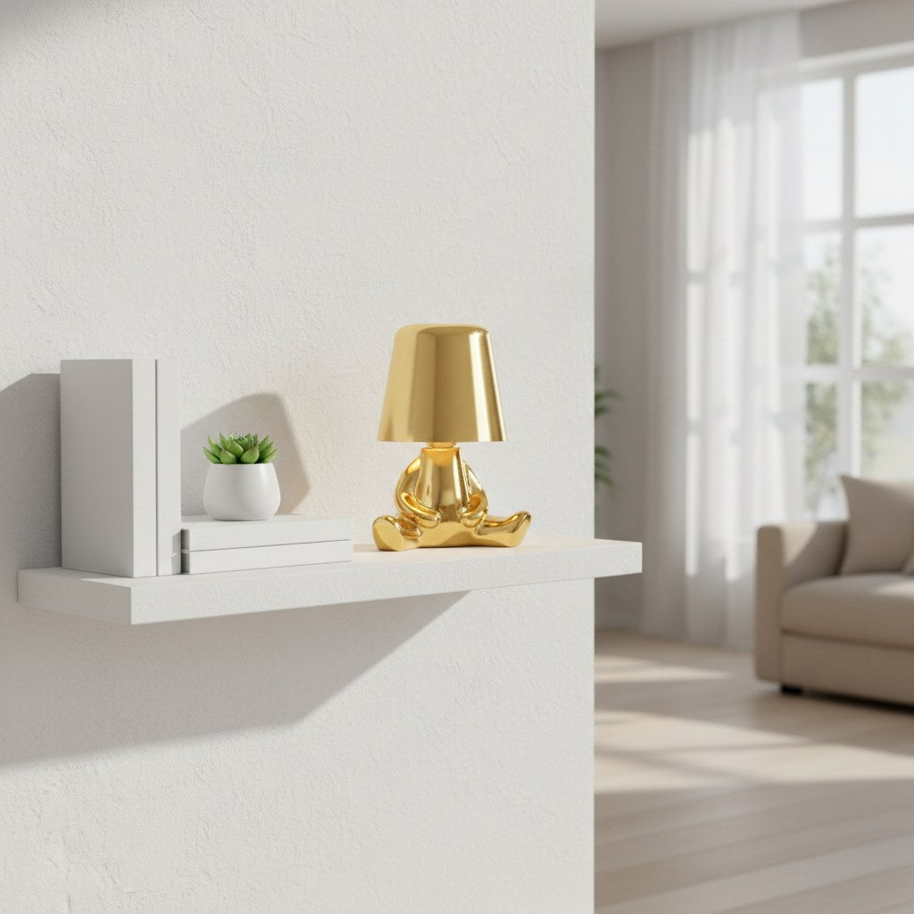 Little Golden Man Decorative Table Lamp | Rechargeable Touch Night Light