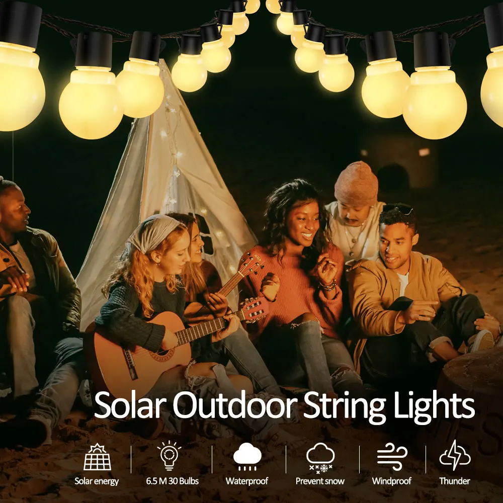 Solar-Powered LED String Lights