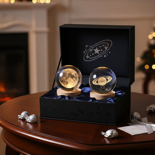 3D Crystal Ball Moon + Saturn Combo Set
