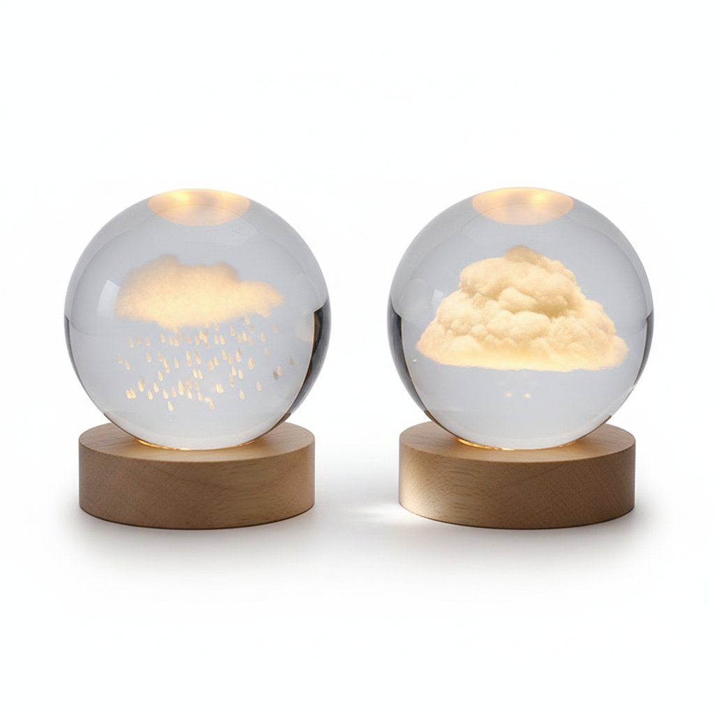 3D Crystal Ball Rain + Clouds Combo Set