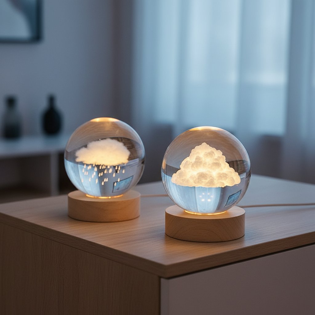 3D Crystal Ball Rain + Clouds Combo Set