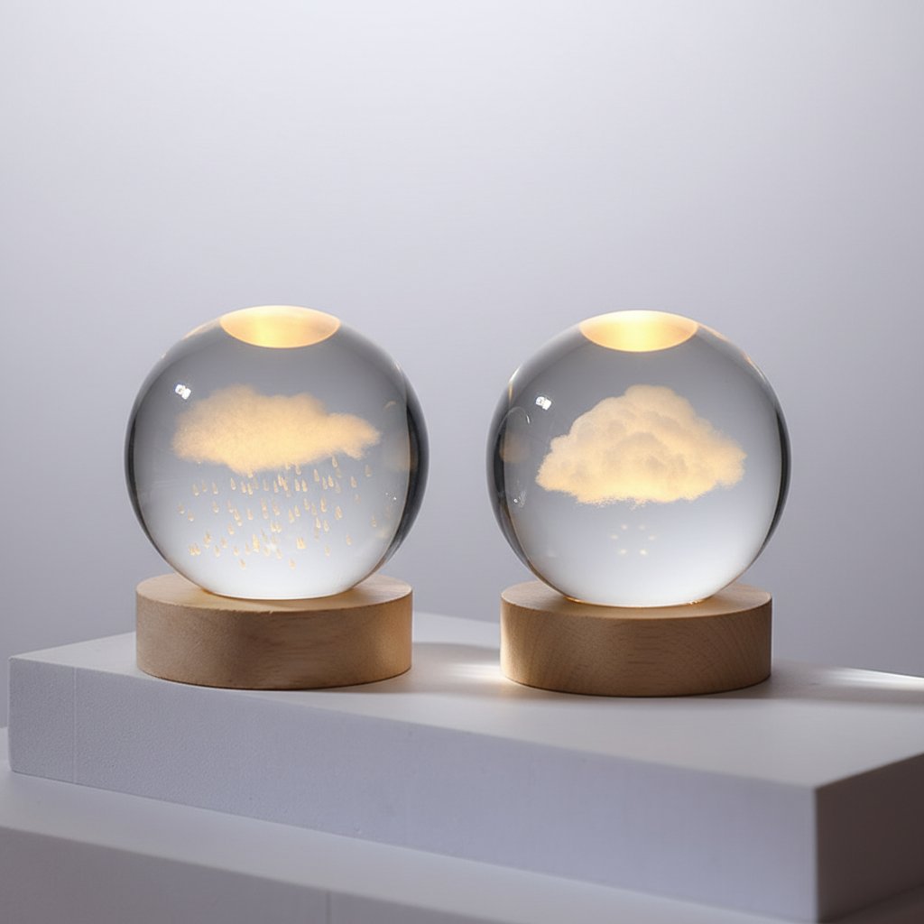 3D Crystal Ball Rain + Clouds Combo Set