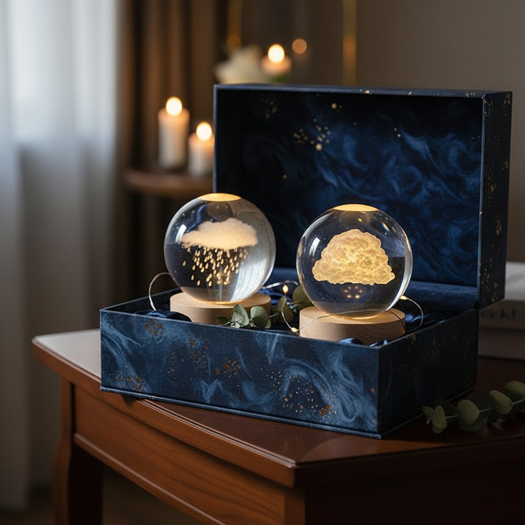 3D Crystal Ball Rain + Clouds Combo Set