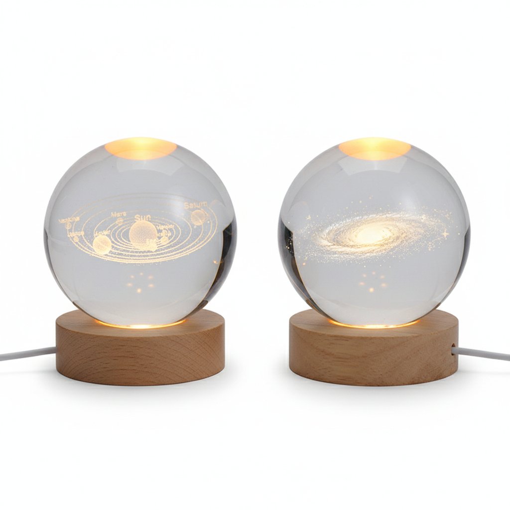 3D Crystal Ball Solar System + Galaxy Combo Set