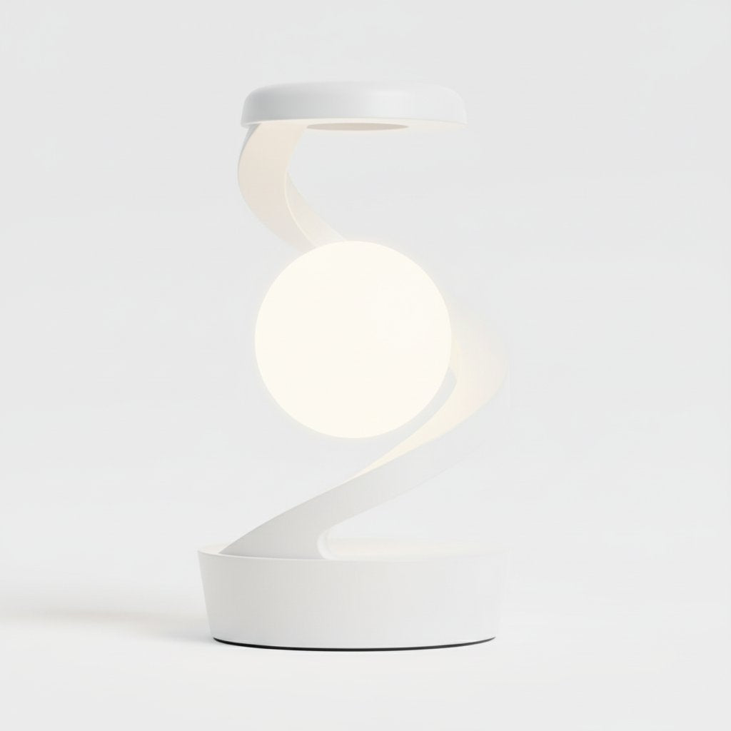 Creative Rotating Floating USB Desk Lamp - White - Basic