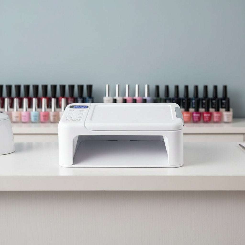 White UV nail lamp at professional nail salon