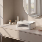 White UV nail lamp on home vanity table