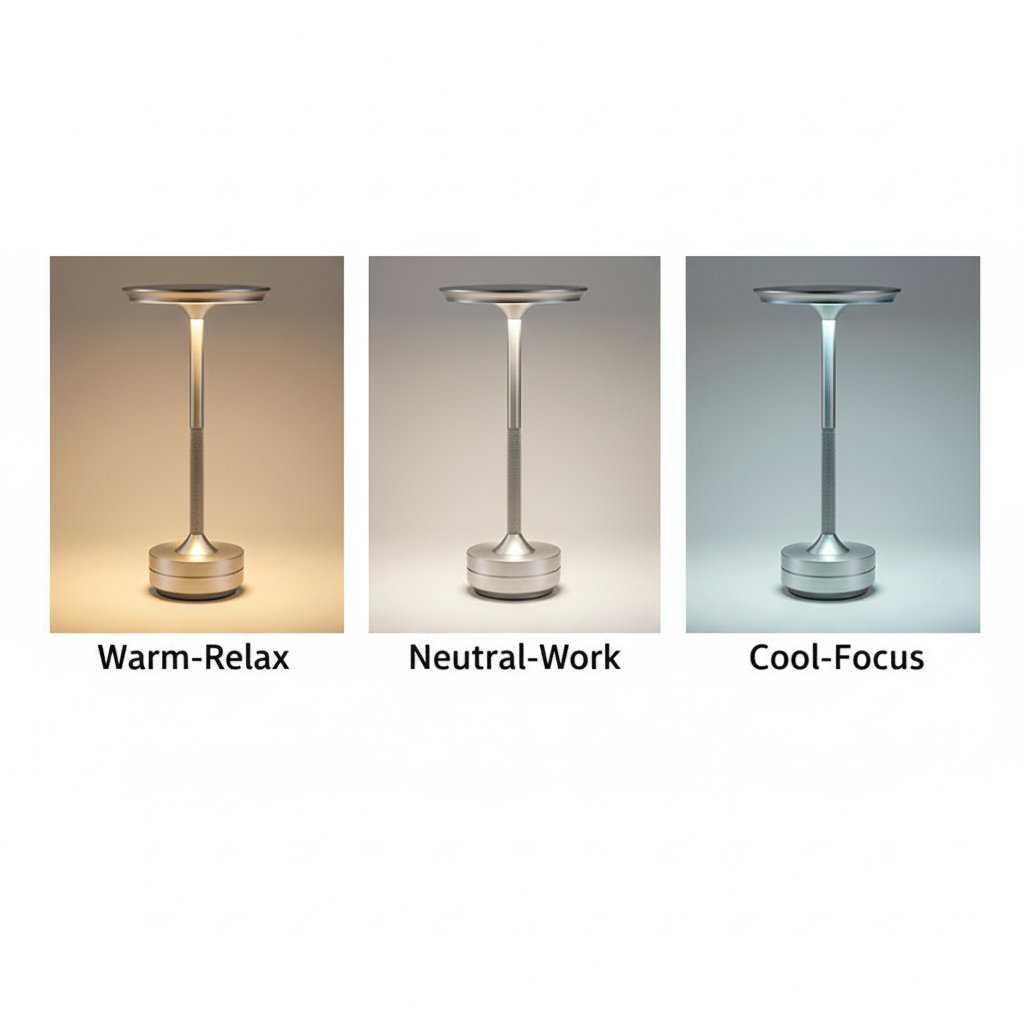 Touch lamp Silver - 3 modes infographic