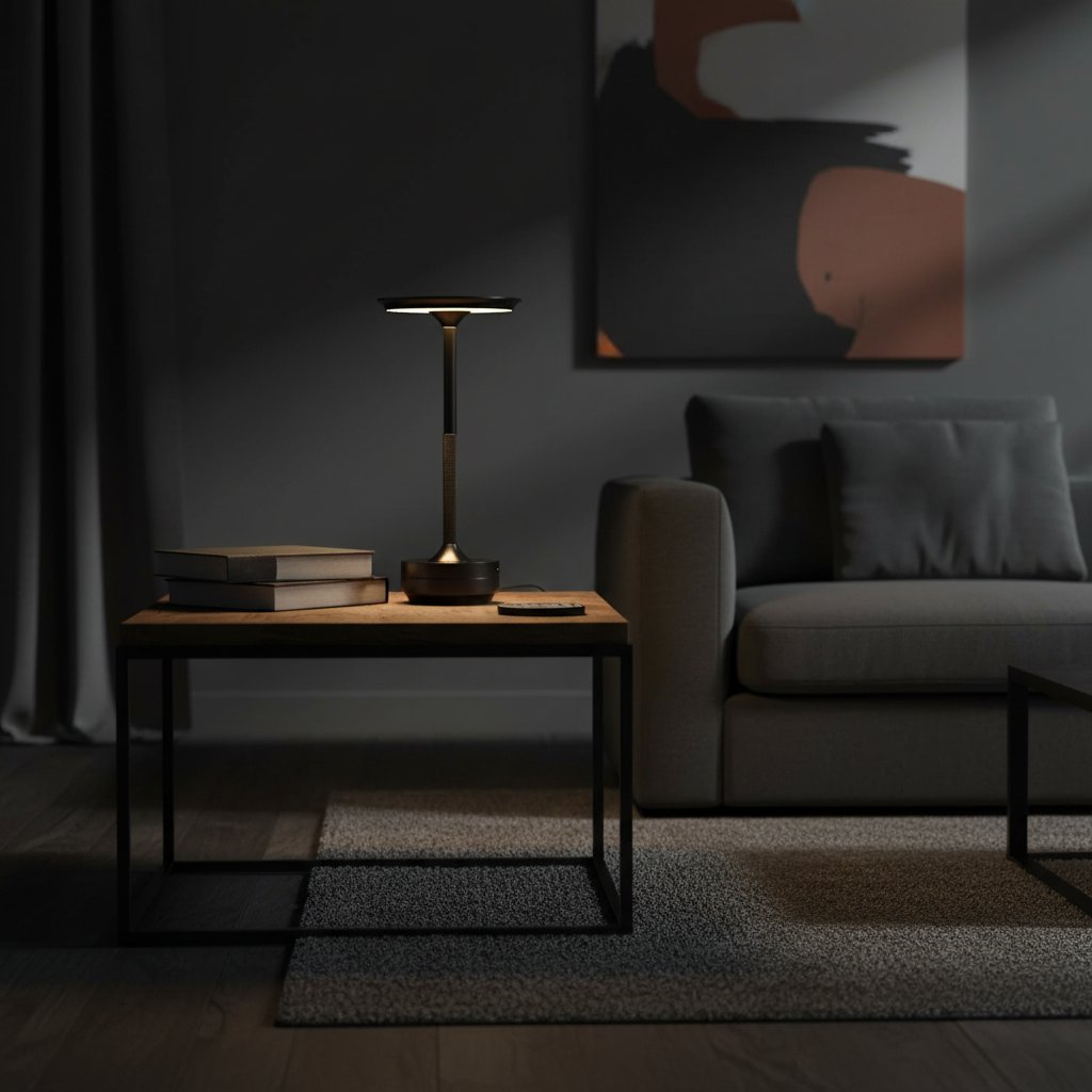 Touch lamp Black - Living room lifestyle