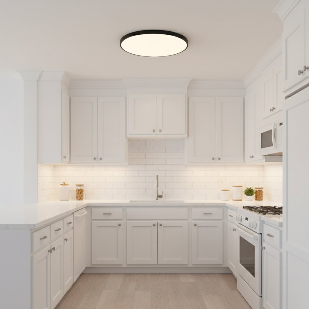 LED Tri-Proof ceiling light 24W black edge garage lifestyle