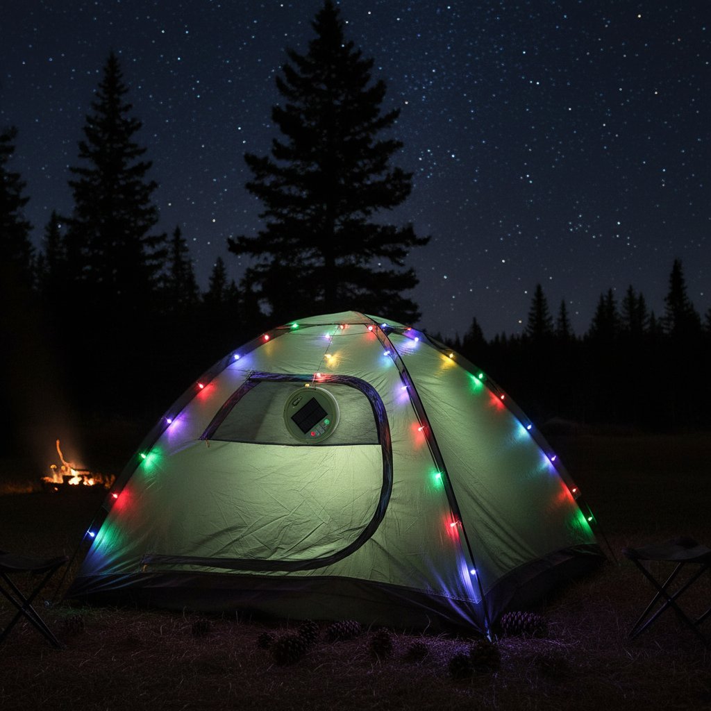 Solar camping light colorful RGB string lights outdoor lifestyle