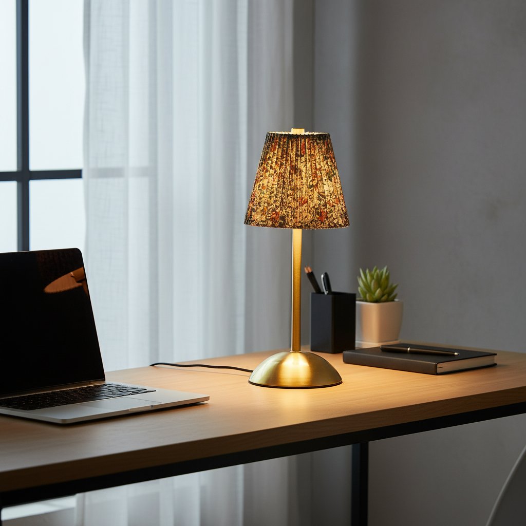 Pleated Fabric Table Lamp - Floral Variant lifestyle 2