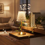 Crystal Small Table Lamp - Raindrops lifestyle shelf | Lumiliving