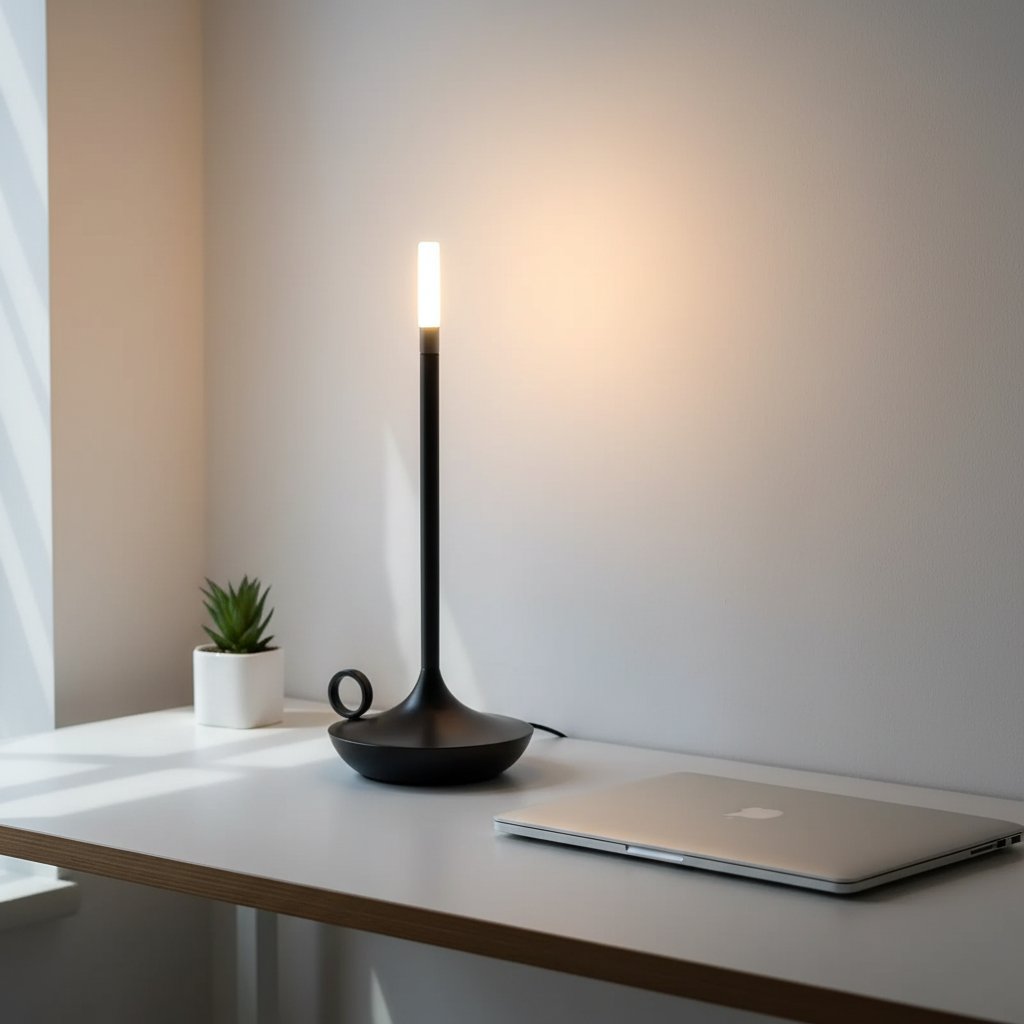 cordless dimmable table lamp black desk workspace lifestyle