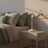 touch control rechargeable table lamp white bedroom ambiance lifestyle