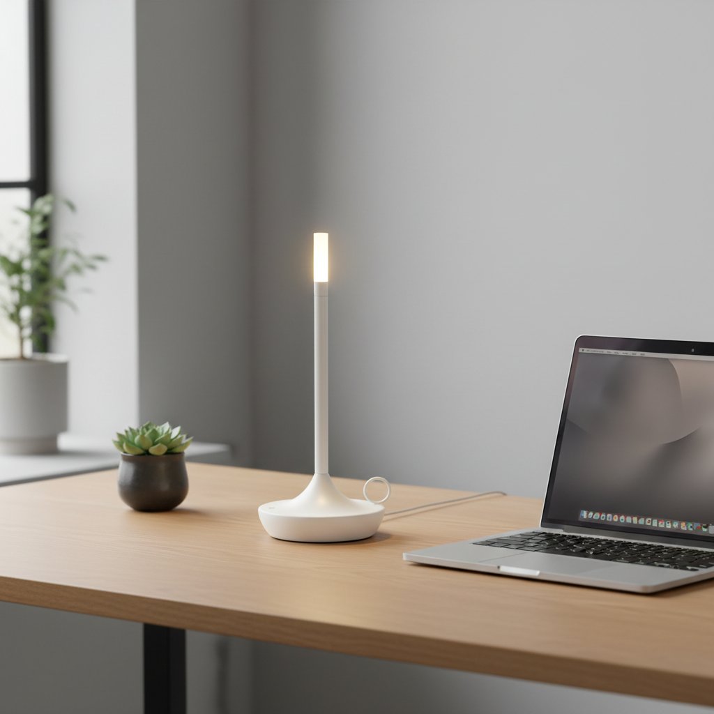 cordless dimmable table lamp white desk workspace lifestyle